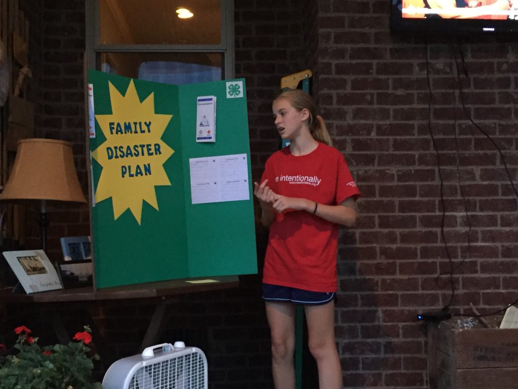 Girl doing a 4-H presentation